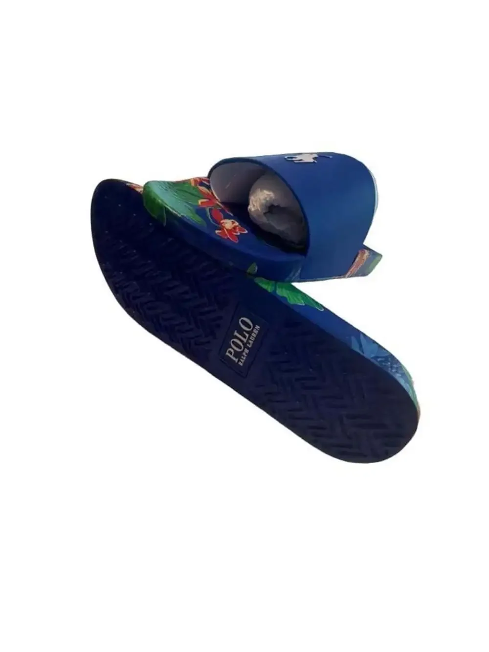Polo Ralph Lauren Men's Floral Tropical Polo Pony Slide Sandals